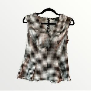 White House Black Market Structured Gingham Top